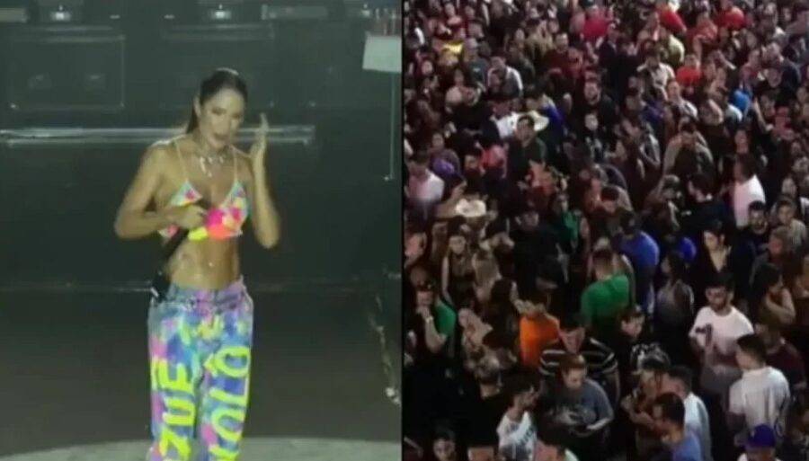 Michele Andrade durante show no Mossoró Cidade Junina - Foto: reprodução