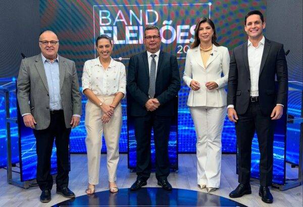 Candidatos à Prefeitura do Natal antes do debate na Band RN - Foto: Band RN / Reprodução