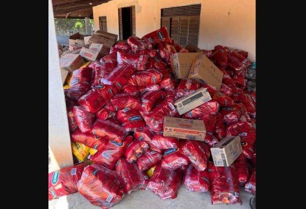 Carga de café roubada foi encontrada em granja na Grande Natal — Foto: PMRN/Divulgação