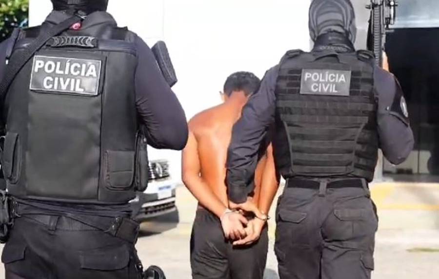 Prisão de um dos suspeitos de fraudes bancárias em Natal - Foto: PCRN / Reprodução