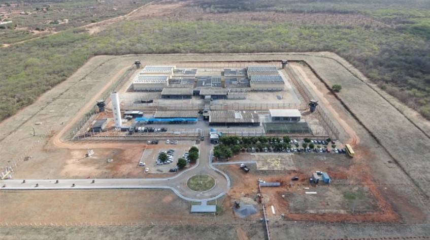 Construção da muralha na Penitenciária de Mossoró (RN) deveria ter começado ainda em 2024, segundo anúncio do Ministério da Justiça • Divulgação/Senappe