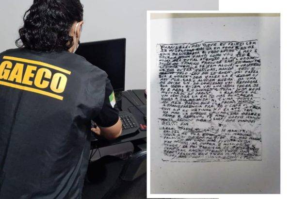 Investigadores encontraram bilhete de facção com advogada - Foto: MPRN / Reprodução