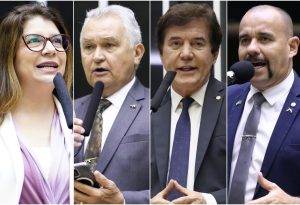Deputados federais Carla Dickson (União), General Girão (PL), Robinson Faria (PL) e Sargento Gonçalves (PL) - Foto: Câmara / Reprodução