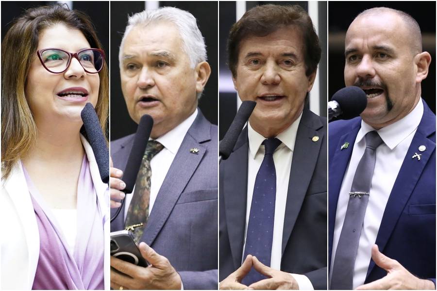 Deputados federais Carla Dickson (União), General Girão (PL), Robinson Faria (PL) e Sargento Gonçalves (PL) - Foto: Câmara / Reprodução