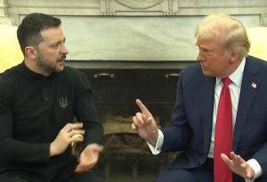Volodymyr Zelensky em conflito com Donald Trump