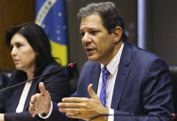 Simone Tebet e Fernando Haddad. Foto: Valter Campanato/Agência Brasil