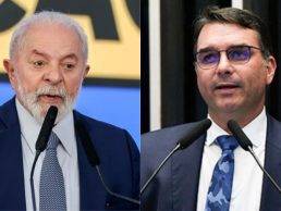 Presidente Lula (PT) e o senador Flávio Bolsonaro (PL). Foto: Agência Brasil/ Agência Senado