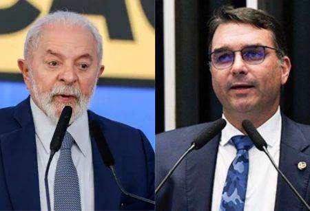 Presidente Lula (PT) e o senador Flávio Bolsonaro (PL). Foto: Agência Brasil/ Agência Senado